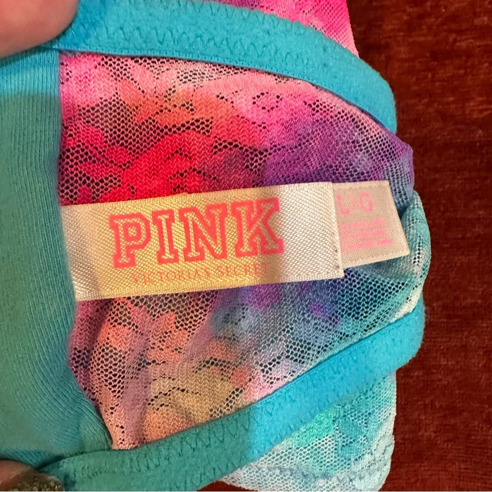 Victorias Secret PINK Rainbow Snow Cone Lace Bandeau Top Or Bra